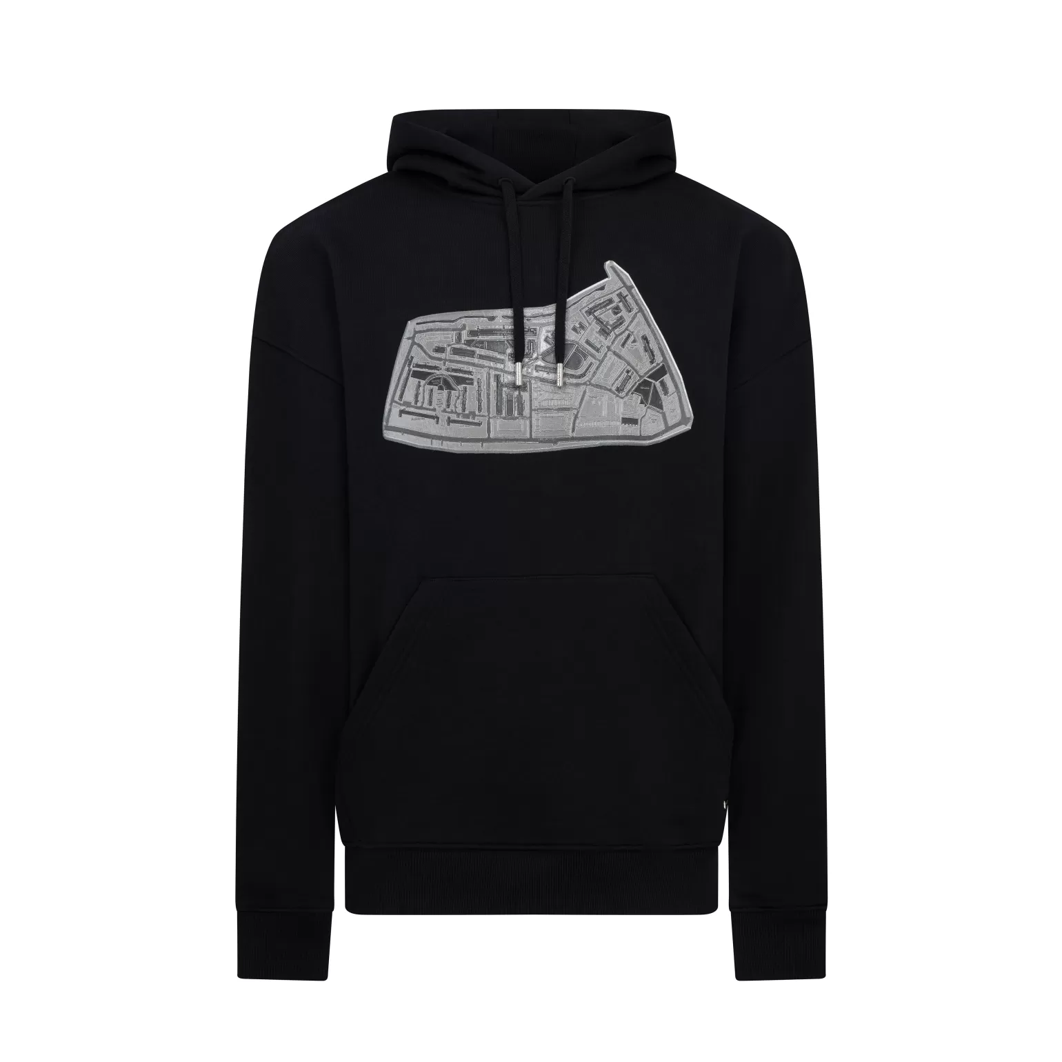 Men Mallet Hoodies^ Estate Graphic Loopback Hood Black Organic